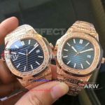 Perfect Replica Patek Philippe Nautilus Carved Watch Rose Gold Automatic Movement
